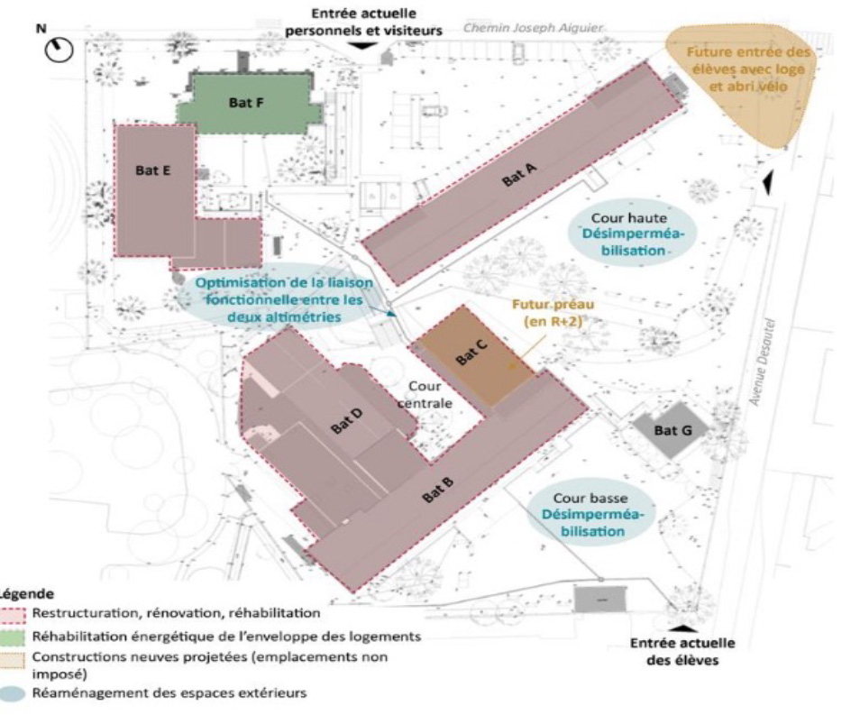 plan de rehabilitation et renovation energetique groupe scolaire