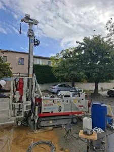 foreuse dans le cadre d'une étude géotechnique