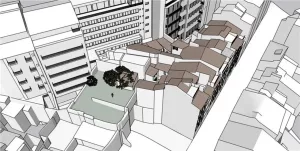 Modélisation D SketchUp du contexte urbain dense – projet de réhabilitation de immeubles centre ville Marseille