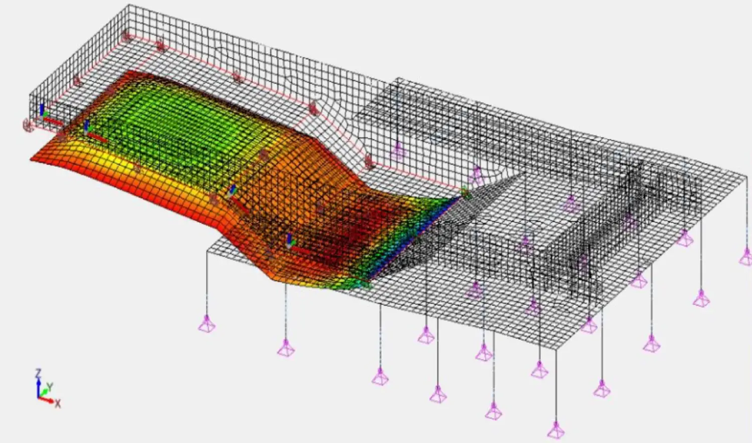 Modélisation numérique déformations structure piscine villa de luxe étude ingénierie Axiolis Cannes
